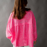 KURZE LEO MUSSELINBLUSE "PINK LEO"