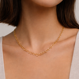 FILIGRANE GOLDKETTE MIT HERZCHEN AUS STERLINGSILBER & 18KT VERGOLDUNG