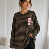 GESTREIFTER LONGSWEATER „NAMASTE“