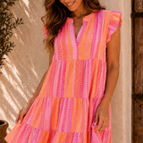 ÄRMELLOSES TUNIKAKLEID „CORAL GLOW“