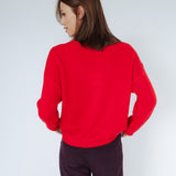 STRICKJACKE MIT V-AUSSCHNITT "DEVIL RED"