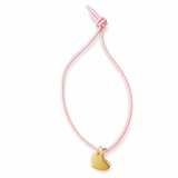 HANDGEFERTIGTES NYLONBÄNDCHEN MIT HERZANHÄNGER STERLINGSILBER & 18KT VERGOLDUNG