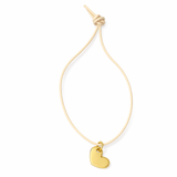 HANDGEFERTIGTES NYLONBÄNDCHEN MIT HERZANHÄNGER STERLINGSILBER & 18KT VERGOLDUNG