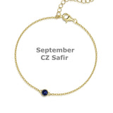 ✨ Geburtsstein-Ankerkettenarmband – 925 Silber mit 18Kt VERGOLDUNG