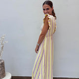 MAXI MUSSELINKLEID „LEMON LAVENDER"