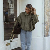 KURZE WILDLEDER-JACKE GREEN