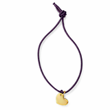 HANDGEFERTIGTES NYLONBÄNDCHEN MIT HERZANHÄNGER STERLINGSILBER & 18KT VERGOLDUNG