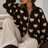 HEART ZIP CARDIGAN