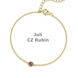 ✨ Geburtsstein-Ankerkettenarmband – 925 Silber mit 18Kt VERGOLDUNG