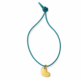 HANDGEFERTIGTES NYLONBÄNDCHEN MIT HERZANHÄNGER STERLINGSILBER & 18KT VERGOLDUNG