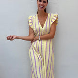 MAXI MUSSELINKLEID „LEMON LAVENDER"