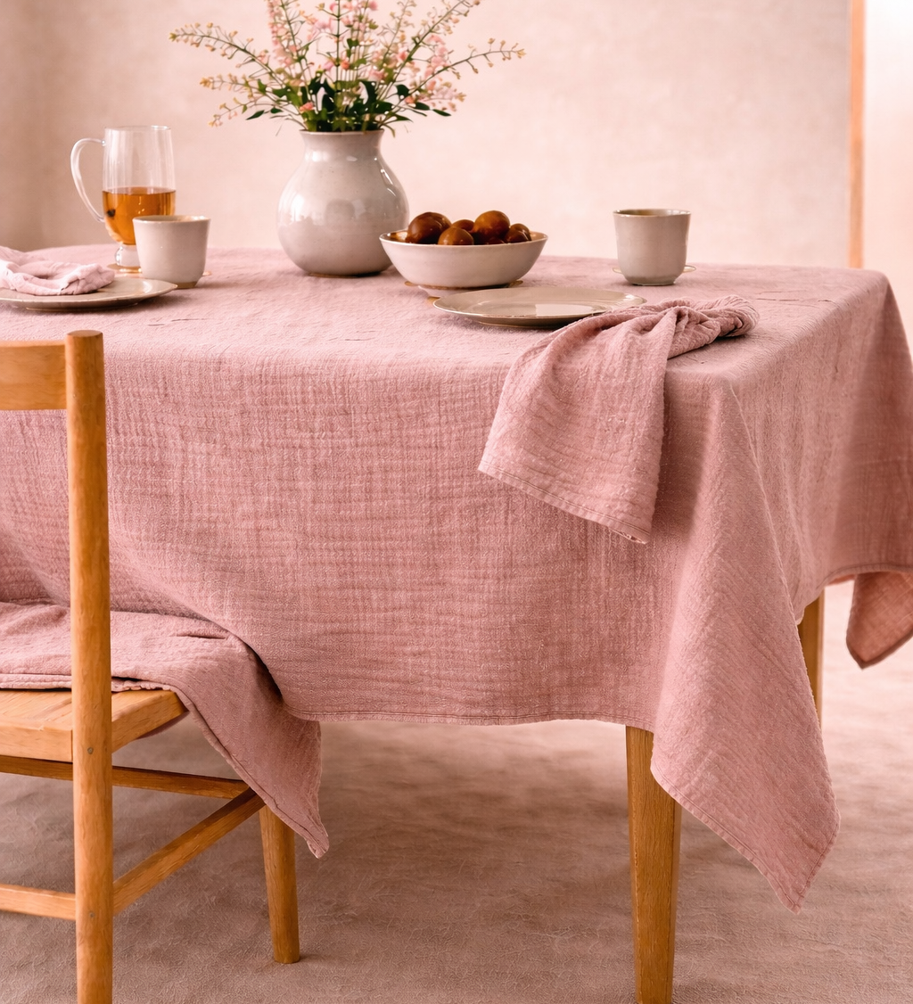 TISCHDECKE AUS MUSSELIN