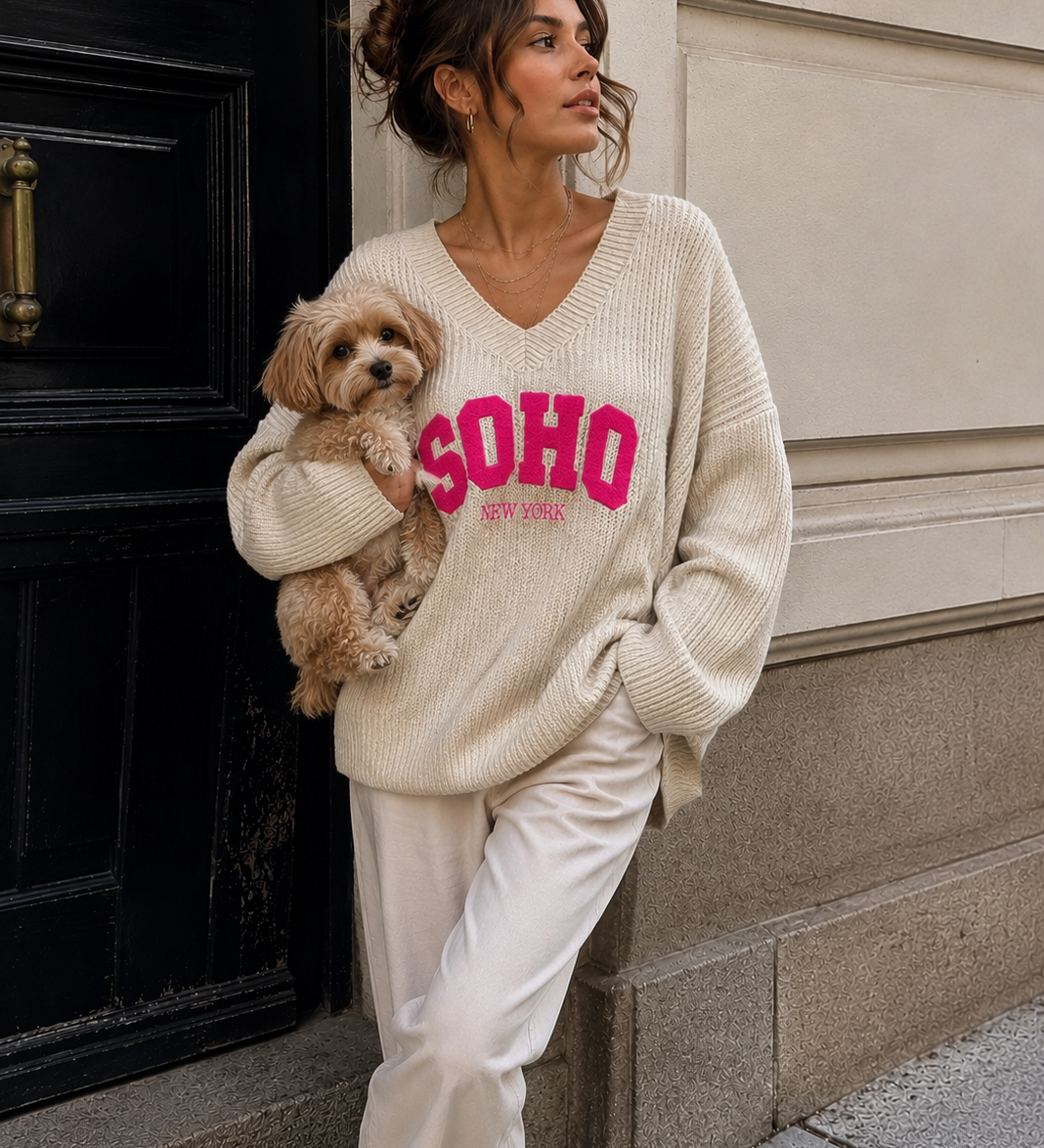 OVERSIZE STRICKPULLI „SOHO NEW YORK“