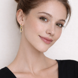 RECHTECK- CREOLEN IN SILBER UND 18KT VERGOLDUNG