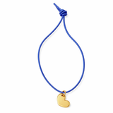 HANDGEFERTIGTES NYLONBÄNDCHEN MIT HERZANHÄNGER STERLINGSILBER & 18KT VERGOLDUNG