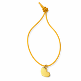 HANDGEFERTIGTES NYLONBÄNDCHEN MIT HERZANHÄNGER STERLINGSILBER & 18KT VERGOLDUNG