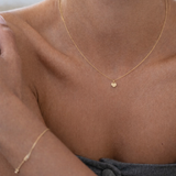 KUGELKETTE MIT HERZCHENANHÄNGER AUS STERLINGSILBER & 18KT VERGOLDUNG