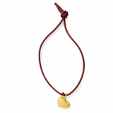 HANDGEFERTIGTES NYLONBÄNDCHEN MIT HERZANHÄNGER STERLINGSILBER & 18KT VERGOLDUNG