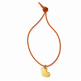 HANDGEFERTIGTES NYLONBÄNDCHEN MIT HERZANHÄNGER STERLINGSILBER & 18KT VERGOLDUNG