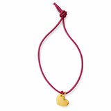 HANDGEFERTIGTES NYLONBÄNDCHEN MIT HERZANHÄNGER STERLINGSILBER & 18KT VERGOLDUNG