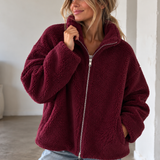 UNGEFÜTTERTE TEDDYJACKE „SARA“