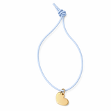 HANDGEFERTIGTES NYLONBÄNDCHEN MIT HERZANHÄNGER STERLINGSILBER & 18KT VERGOLDUNG