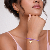 HANDGEFERTIGTES NYLONBÄNDCHEN MIT HERZANHÄNGER STERLINGSILBER & 18KT VERGOLDUNG