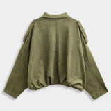 KURZE WILDLEDER-JACKE GREEN