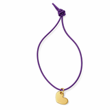 HANDGEFERTIGTES NYLONBÄNDCHEN MIT HERZANHÄNGER STERLINGSILBER & 18KT VERGOLDUNG