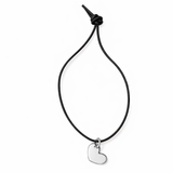 HANDGEFERTIGTES NYLONBÄNDCHEN MIT HERZANHÄNGER STERLINGSILBER & 18KT VERGOLDUNG