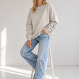 EINFARBIGER BUTTERSTOFF SWEATER "KEEP IT SIMPLE"