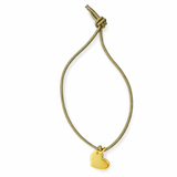 HANDGEFERTIGTES NYLONBÄNDCHEN MIT HERZANHÄNGER STERLINGSILBER & 18KT VERGOLDUNG