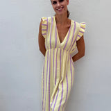 MAXI MUSSELINKLEID „LEMON LAVENDER"