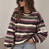 RAINBOW VIBES SWEATER BURGUNDY