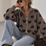 HEART ZIP CARDIGAN