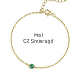 ✨ Geburtsstein-Ankerkettenarmband – 925 Silber mit 18Kt VERGOLDUNG