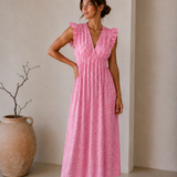 MAXI MUSSELINKLEID „LEO BLUSH“