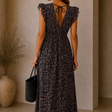 MAXI MUSSELINKLEID „ BROWN LEO“