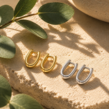 OVALE CREOLEN IN SILBER UND 18Kt VERGOLDUNG