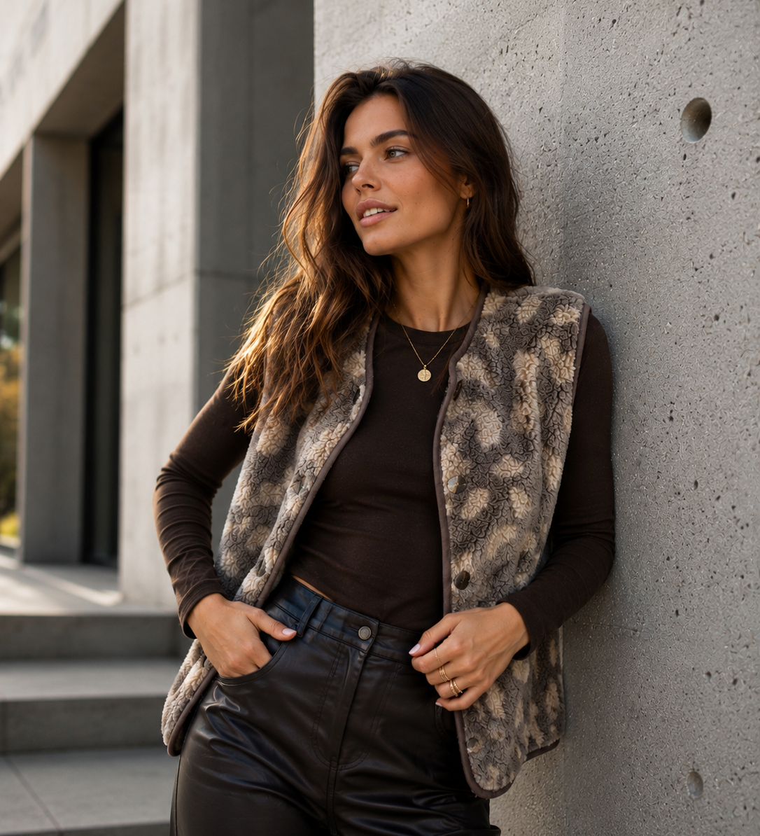 LEO TEDDYWESTE IN TAUPE