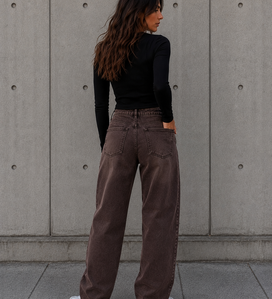 BARREL JEANS - CHOCOLATE BROWN