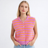 GESTREIFTE STRICKWESTE „SUNSET LOVE“