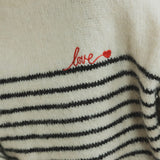 CREMEWEISSER PULLOVER "LOVE"