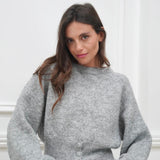 STRICKPULLOVER MIT KNOPFLEISTE