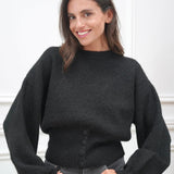 STRICKPULLOVER MIT KNOPFLEISTE