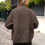 DENIM-JACKE IN SCHOKOBRAUN MIT GLITZER-APPLIKATIONEN