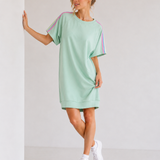 SWEAT-STREIFENKLEID „SAMANTA“ - BUTTERSTOFF