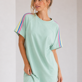 SWEAT-STREIFENKLEID „SAMANTA“ - BUTTERSTOFF