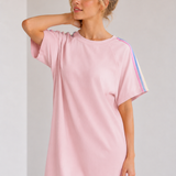SWEAT-STREIFENKLEID „SAMANTA“ - BUTTERSTOFF