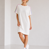 SWEAT-STREIFENKLEID „SAMANTA“ - BUTTERSTOFF